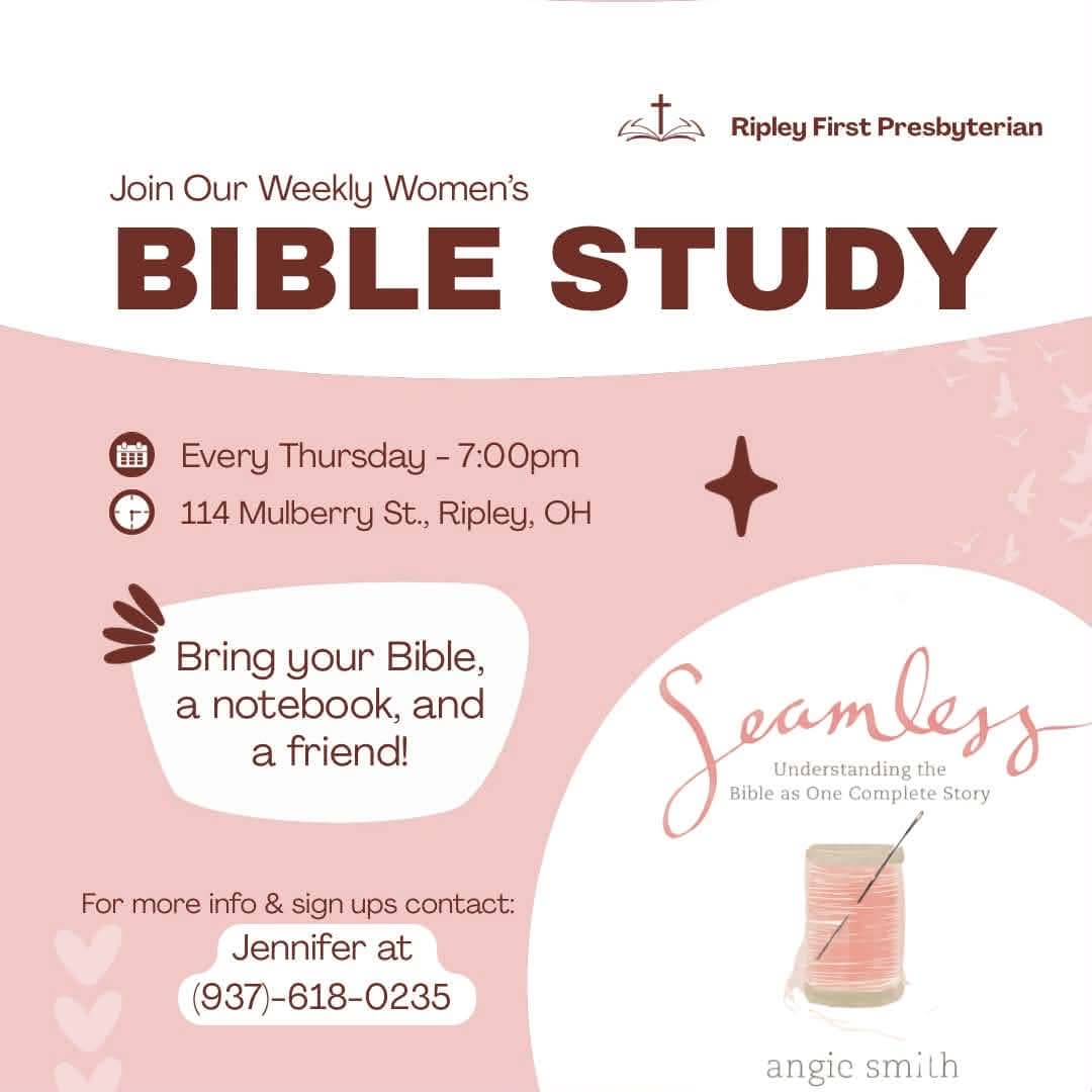Women's Bible Study announcement at Ripley First Presbyterian