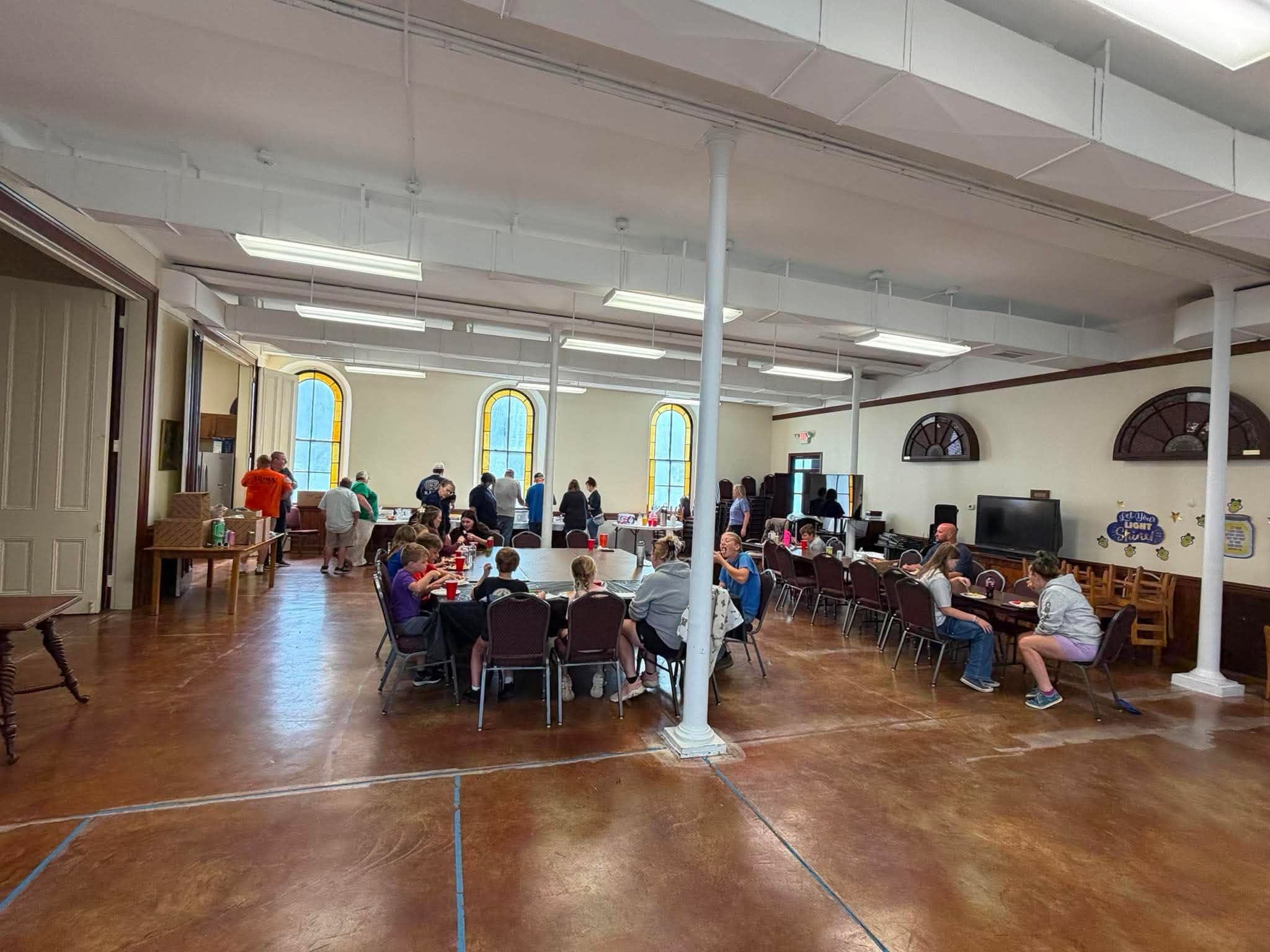 Ripley First Presbyterian fellowship hall gathering